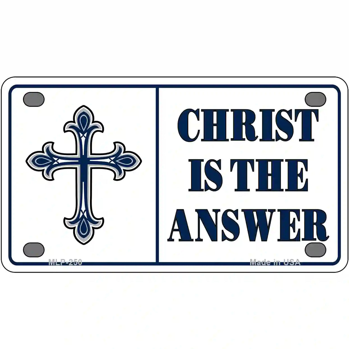 Christ Is The Answer Metal Vanity Novelty License Plate 4" x 2.2" (MLP)