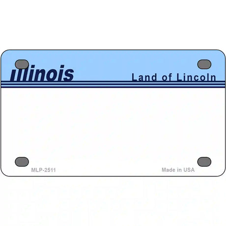 Old Illinois Novelty State Blank Metal Novelty License Plate 4" x 2.2" (MLP)