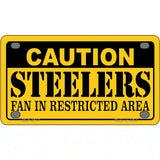 Caution Steelers Metal Novelty License Plate 4" x 2.2" (MLP)