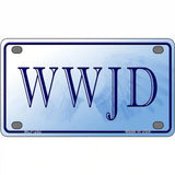 WWJD Metal Novelty License Plate 4" x 2.2" (MLP)