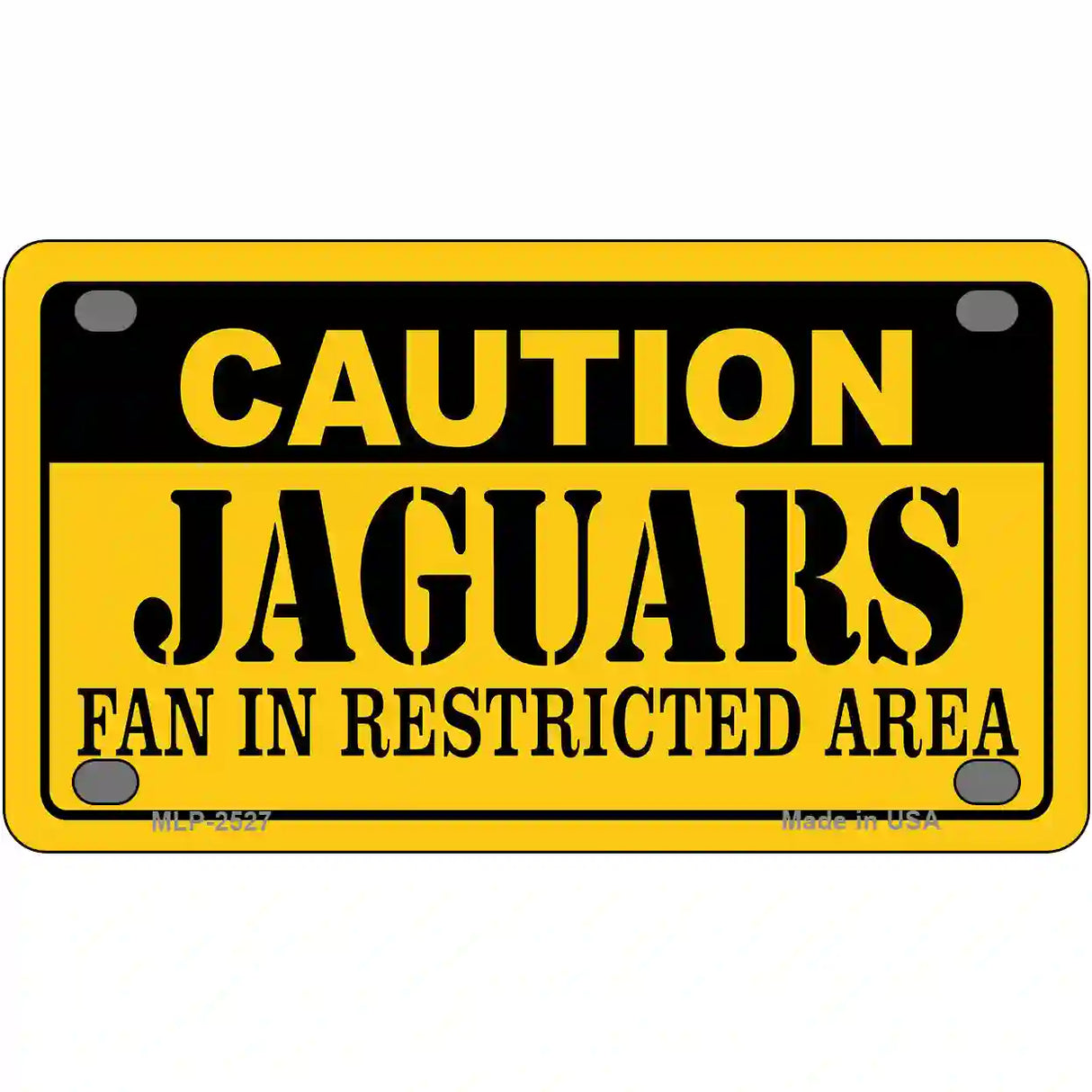 Caution Jaguars Metal Novelty License Plate 4" x 2.2" (MLP)