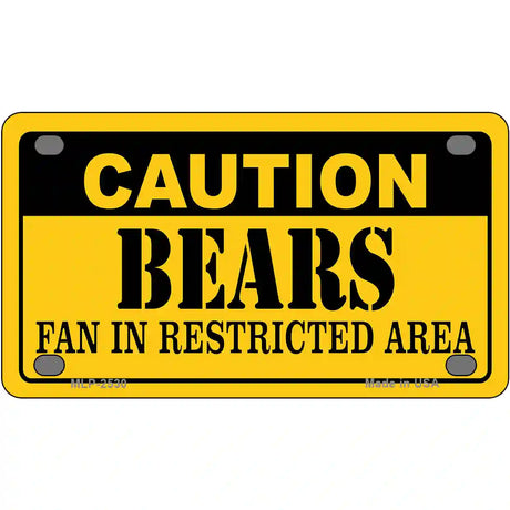 Caution Bears Metal Novelty License Plate 4" x 2.2" (MLP)