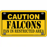 Caution Falcons Metal Novelty License Plate 4" x 2.2" (MLP)