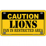 Caution Lions Metal Novelty License Plate 4" x 2.2" (MLP)