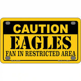 Caution Eagles Metal Novelty License Plate 4" x 2.2" (MLP)