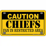 Caution Chiefs Metal Novelty License Plate 4" x 2.2" (MLP)