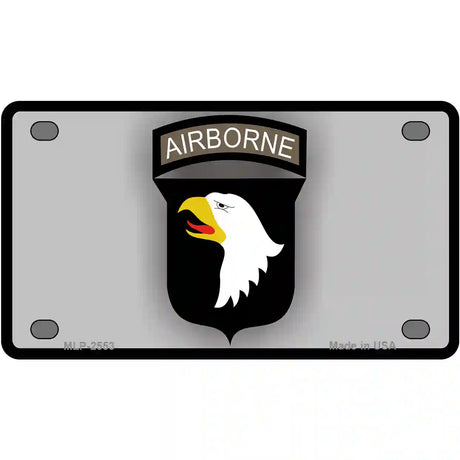 Airborne Eagle Novelty Metal License Plate 4" x 2.2" (MLP)