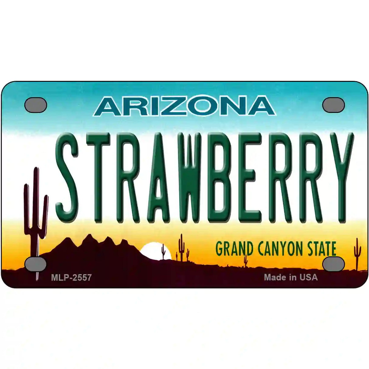 Strawberry Arizona Metal Novelty License Plate 4" x 2.2" (MLP)