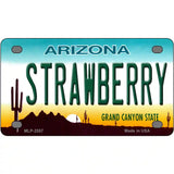 Strawberry Arizona Metal Novelty License Plate 4" x 2.2" (MLP)