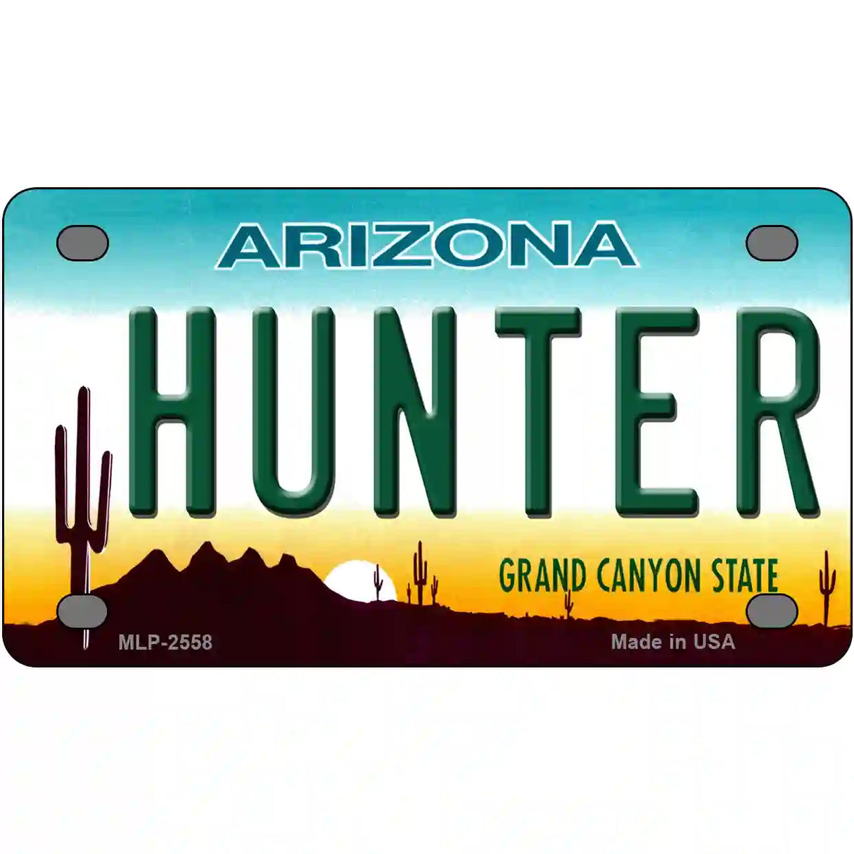 Hunter Arizona Metal Novelty License Plate 4" x 2.2" (MLP)