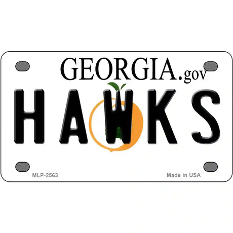 Hawks Georgia Novelty State Metal License Plate 4" x 2.2" (MLP)