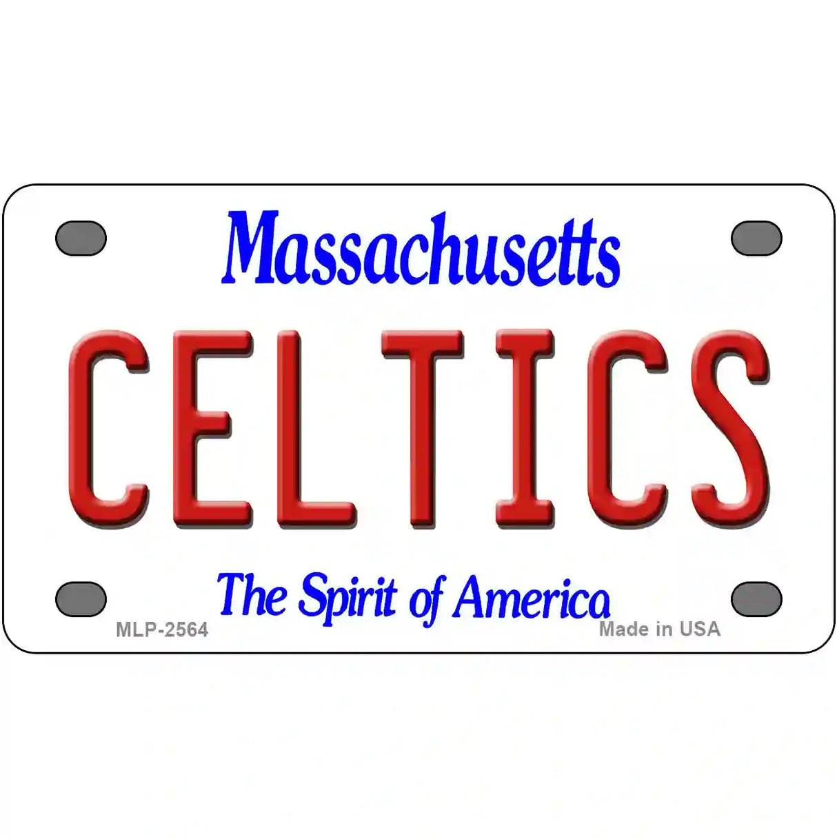 Celtics Massachusetts Novelty State Metal License Plate 4" x 2.2" (MLP)