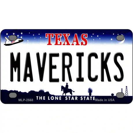 Mavericks Texas Novelty State Metal License Plate 4" x 2.2" (MLP)