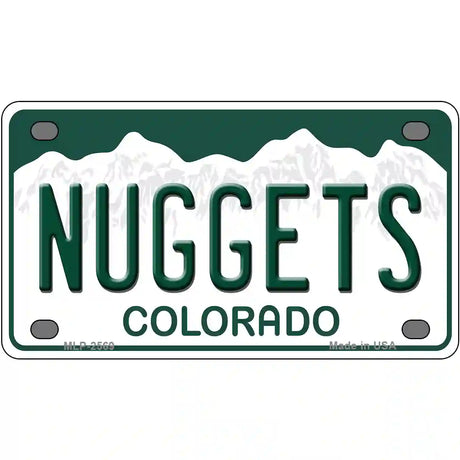 Nuggets Colorado Novelty State Metal License Plate 4" x 2.2" (MLP)