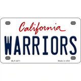 Warriors California Novelty State Metal License Plate 4" x 2.2" (MLP)