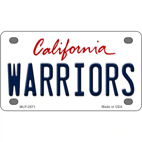 Warriors California Novelty State Metal License Plate 4" x 2.2" (MLP)