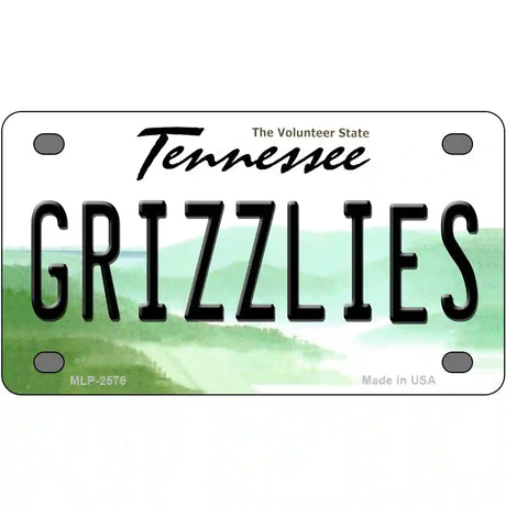 Grizzlies Tennessee Novelty State Metal License Plate 4" x 2.2" (MLP)