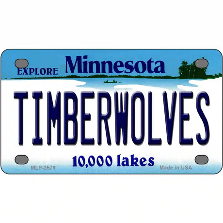 Timberwolves Minnesota Novelty State Metal License Plate 4" x 2.2" (MLP)