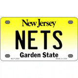 Nets New Jersey Novelty State Metal License Plate 4" x 2.2" (MLP)