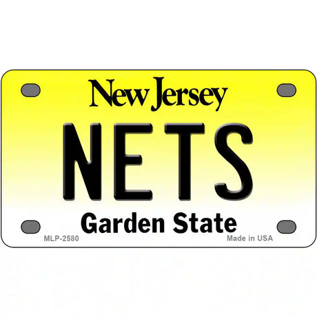 Nets New Jersey Novelty State Metal License Plate 4" x 2.2" (MLP)