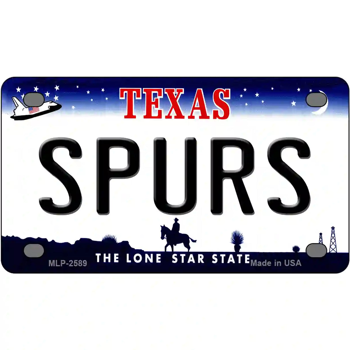 Spurs Texas State Metal Novelty License Plate 4" x 2.2" (MLP)