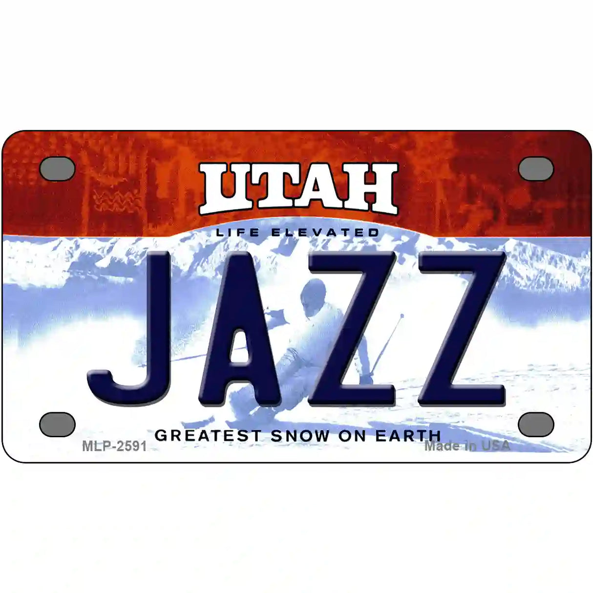 Jazz Utah Novelty State Metal Novelty License Plate 4" x 2.2" (MLP)