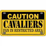 Caution Cavaliers Fan Metal Novelty License Plate 4" x 2.2" (MLP)