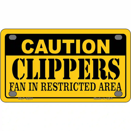 Caution Clippers Fan Metal Novelty License Plate 4" x 2.2" (MLP)