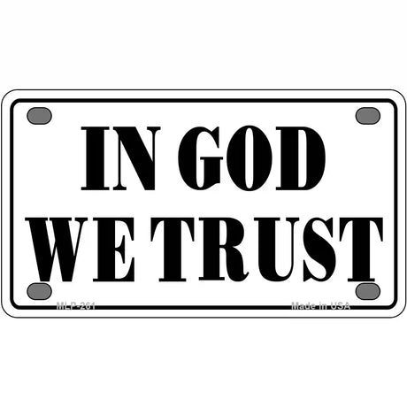 In God We Trust Metal Novelty License Plate 4" x 2.2" (MLP)