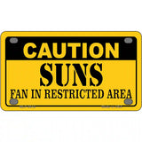 Caution Suns Fan Metal Novelty License Plate 4" x 2.2" (MLP)