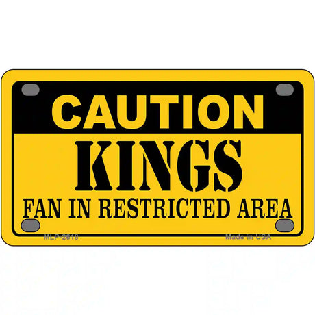 Caution Kings Fan Metal Novelty License Plate 4" x 2.2" (MLP)