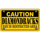 Caution Diamondbacks Fan Metal Novelty License Plate 4" x 2.2" (MLP)