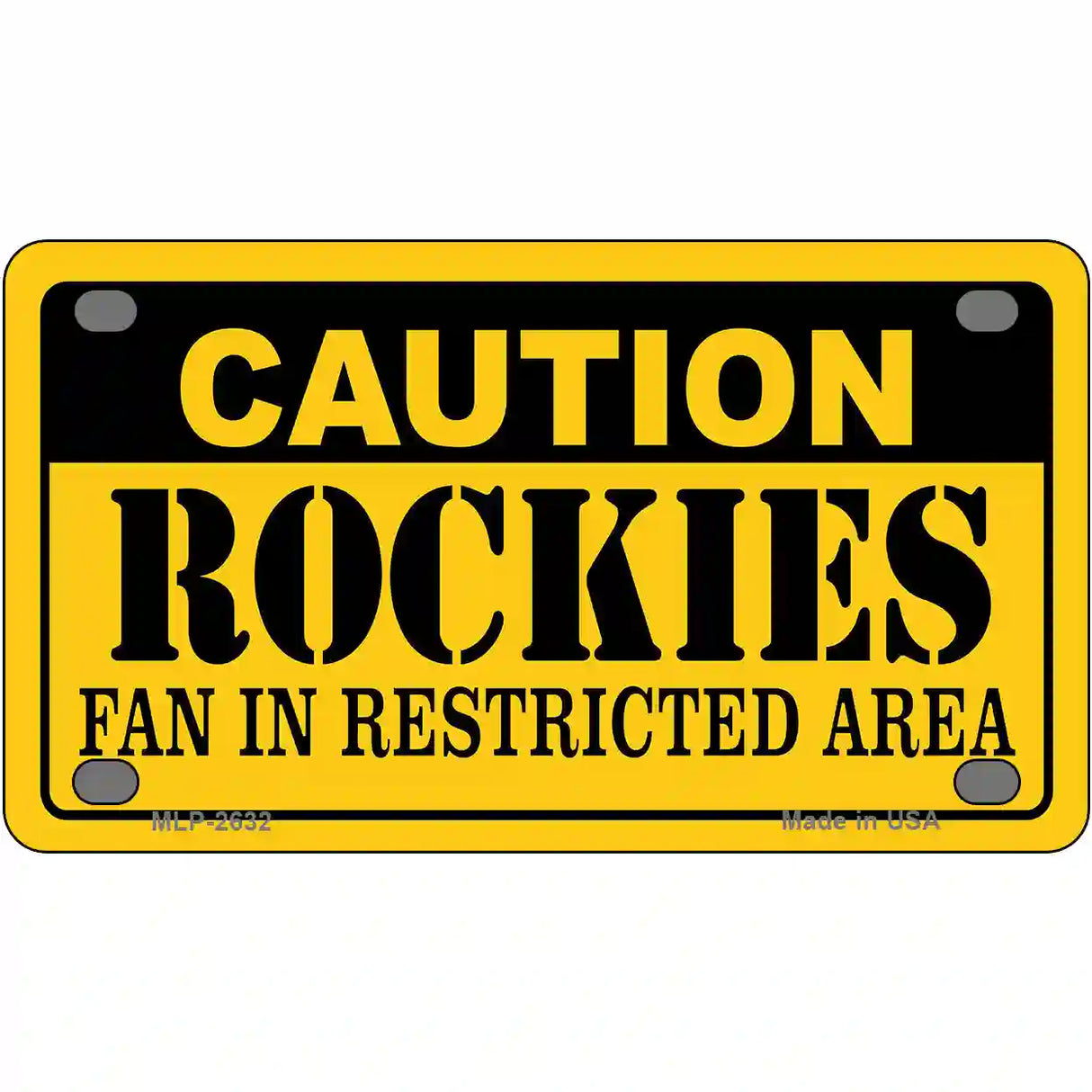 Caution Rockies Fan Metal Novelty License Plate 4" x 2.2" (MLP)