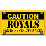 Caution Royals Fan Metal Novelty License Plate 4" x 2.2" (MLP)