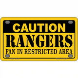 Caution Rangers Fan Metal Novelty License Plate 4" x 2.2" (MLP)