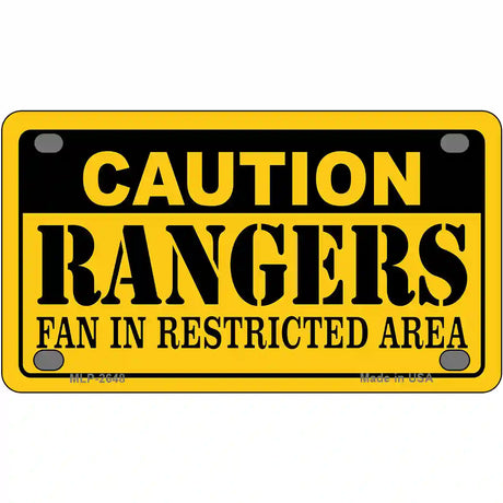 Caution Rangers Fan Metal Novelty License Plate 4" x 2.2" (MLP)