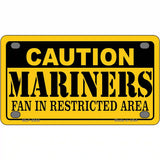 Caution Mariners Fan Metal Novelty License Plate 4" x 2.2" (MLP)