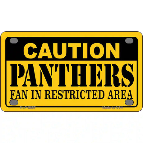 Caution Panthers Hockey Metal Novelty License Plate 4" x 2.2" (MLP)