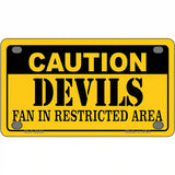 Caution Devils Metal Novelty License Plate 4" x 2.2" (MLP)