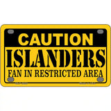 Caution Islanders Metal Novelty License Plate 4" x 2.2" (MLP)