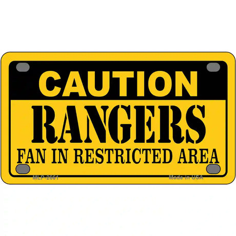 Caution Rangers Metal Novelty License Plate 4" x 2.2" (MLP)