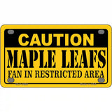 Caution Maple Leafs Metal Novelty License Plate 4" x 2.2" (MLP)