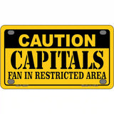 Caution Capitals Metal Novelty License Plate 4" x 2.2" (MLP)