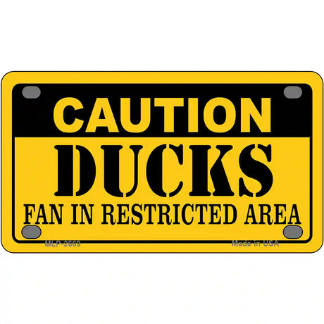 Caution Ducks Metal Novelty License Plate 4" x 2.2" (MLP)