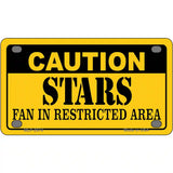 Caution Stars Metal Novelty License Plate 4" x 2.2" (MLP)