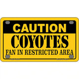 Caution Coyotes Metal Novelty License Plate 4" x 2.2" (MLP)