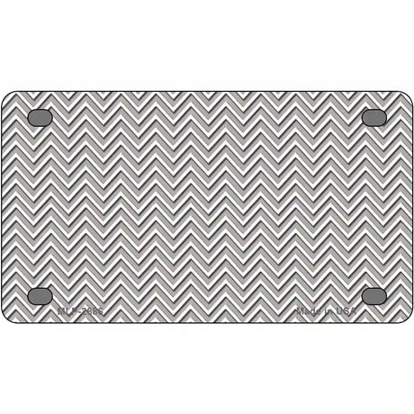 Grey White Chevron Metal Novelty License Plate 4" x 2.2" (MLP)