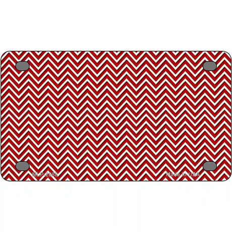 Red White Chevron Metal Novelty License Plate 4" x 2.2" (MLP)