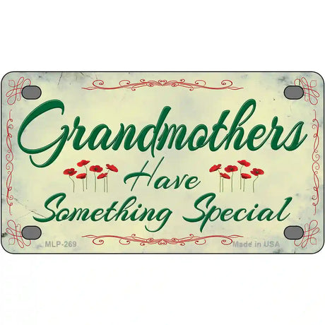 Grandmothers Something Special Metal Novelty License Plate 4" x 2.2" (MLP)