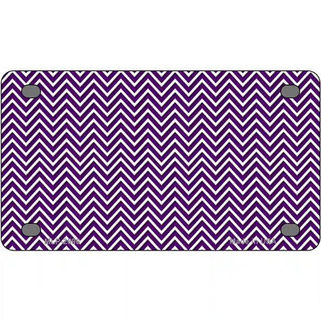 Purple White Chevron Metal Novelty License Plate 4" x 2.2" (MLP)